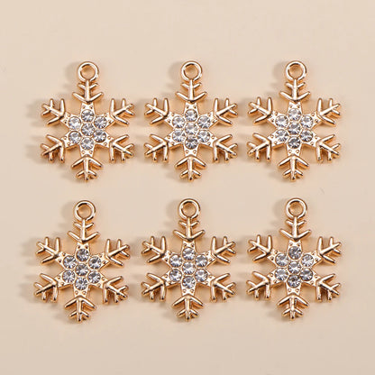 Kerst hanger sneeuwvlok charme met parel en zirkonia – 10 stuks - diverse kleuren en opties
