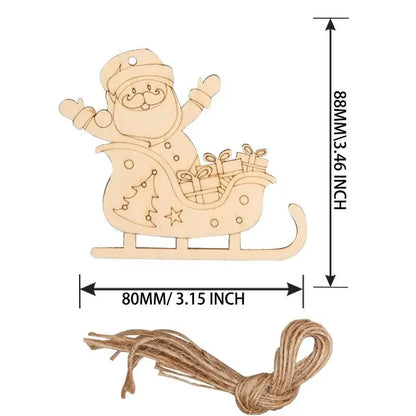 Houten figuur om zelf te kleuren/schilderen kerstboom hanger decoratie