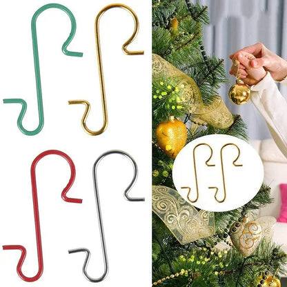Kerstbal haakjes S-vormig metaal – 100 stuks voor boomdecoratie