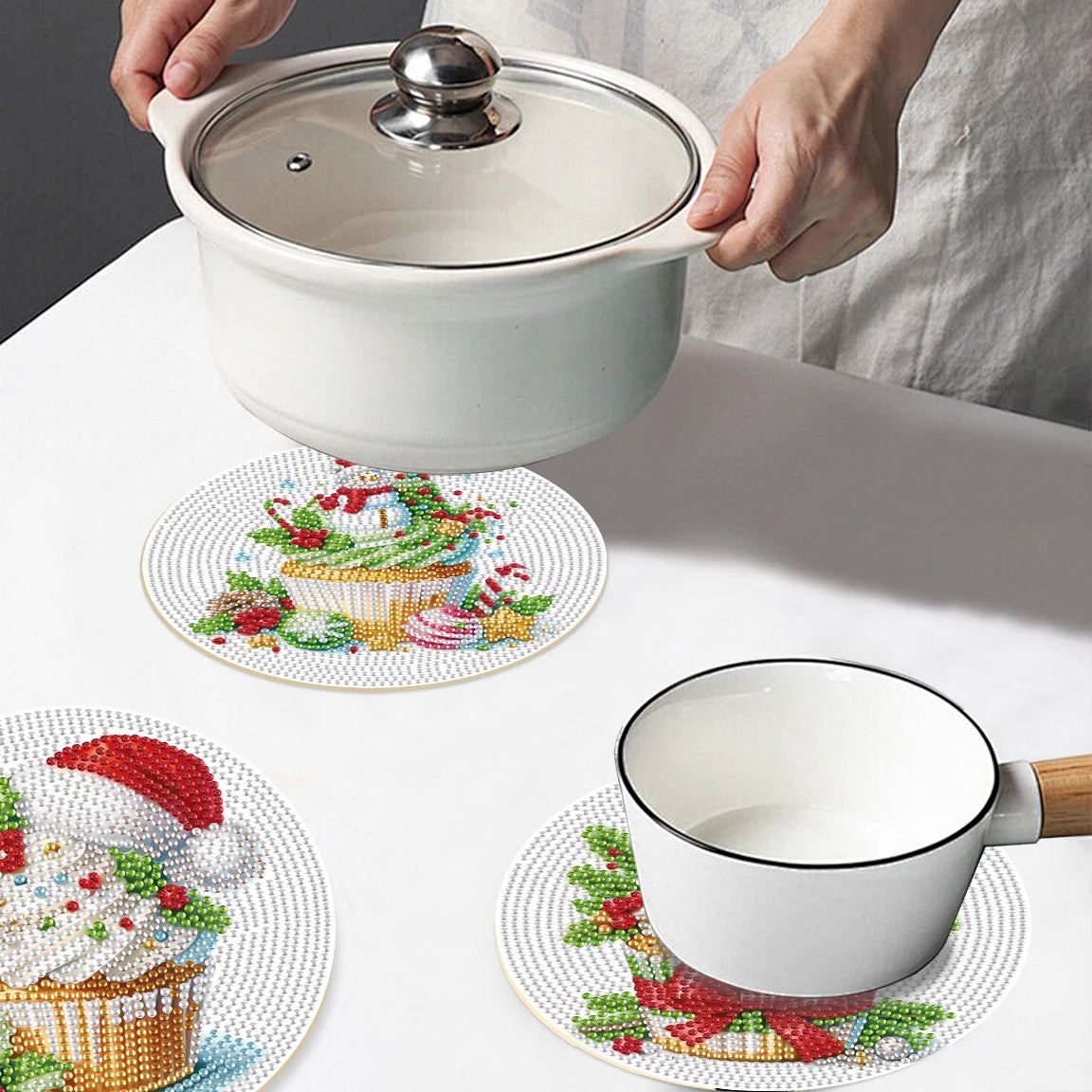 Diamond Painting Placemat Cupcake Set – Creatieve Tafelmatten voor Decoratie