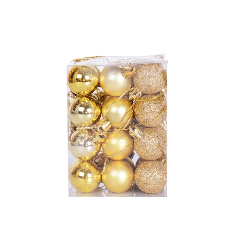 Kerstballen set 24 stuks – Luxe kerstboomversiering in rood en goud
