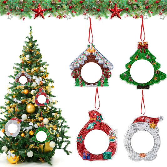 Diamond Painting Kersthangers fotolijst kerstdecoratie set 4 stuks - SDZ002