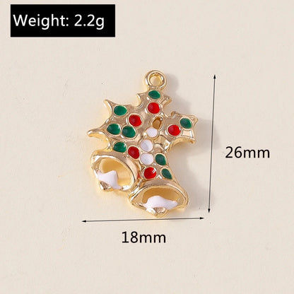 Kersthanger voor ketting of armband kerstboom rendier bel sneeuwpop hanger set - 10 stuks