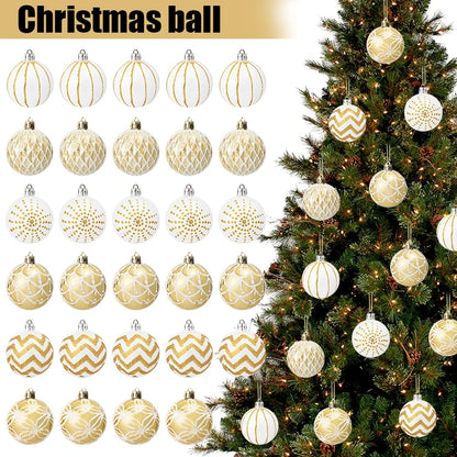 Kerstballen set goud wit 6cm luxe kerstboom decoratie - 30 stuks