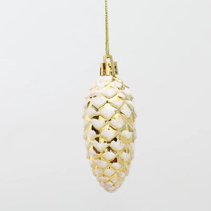 Kerstboom ornamenten dennenappel ballen set van 5 kerstdecoratie hangers