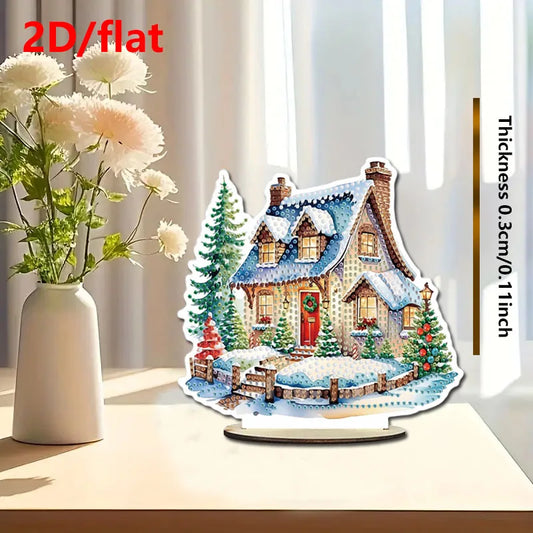 Diamond Painting Tafel ornament kerst set met unieke acryl steentjes - GH042