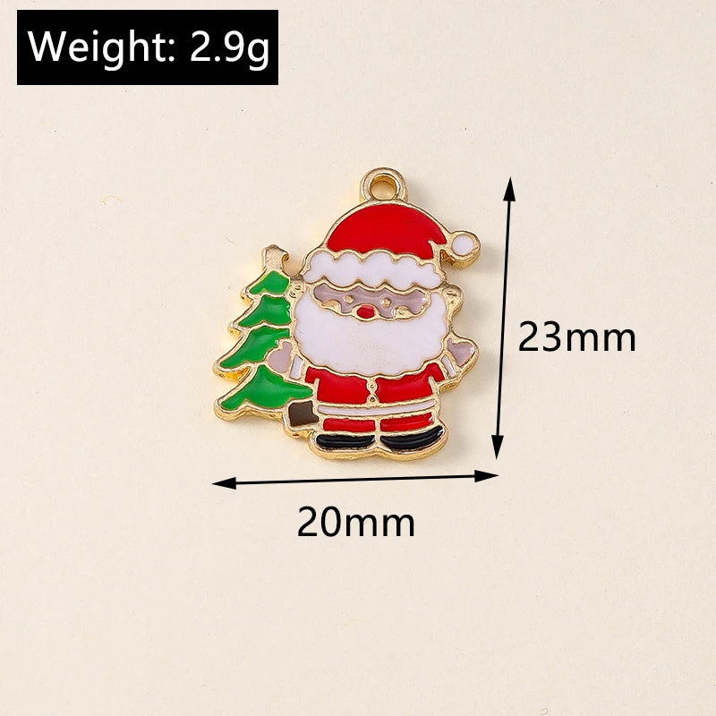 Kersthanger voor ketting of armband – set van 20 vrolijke kerstbedels