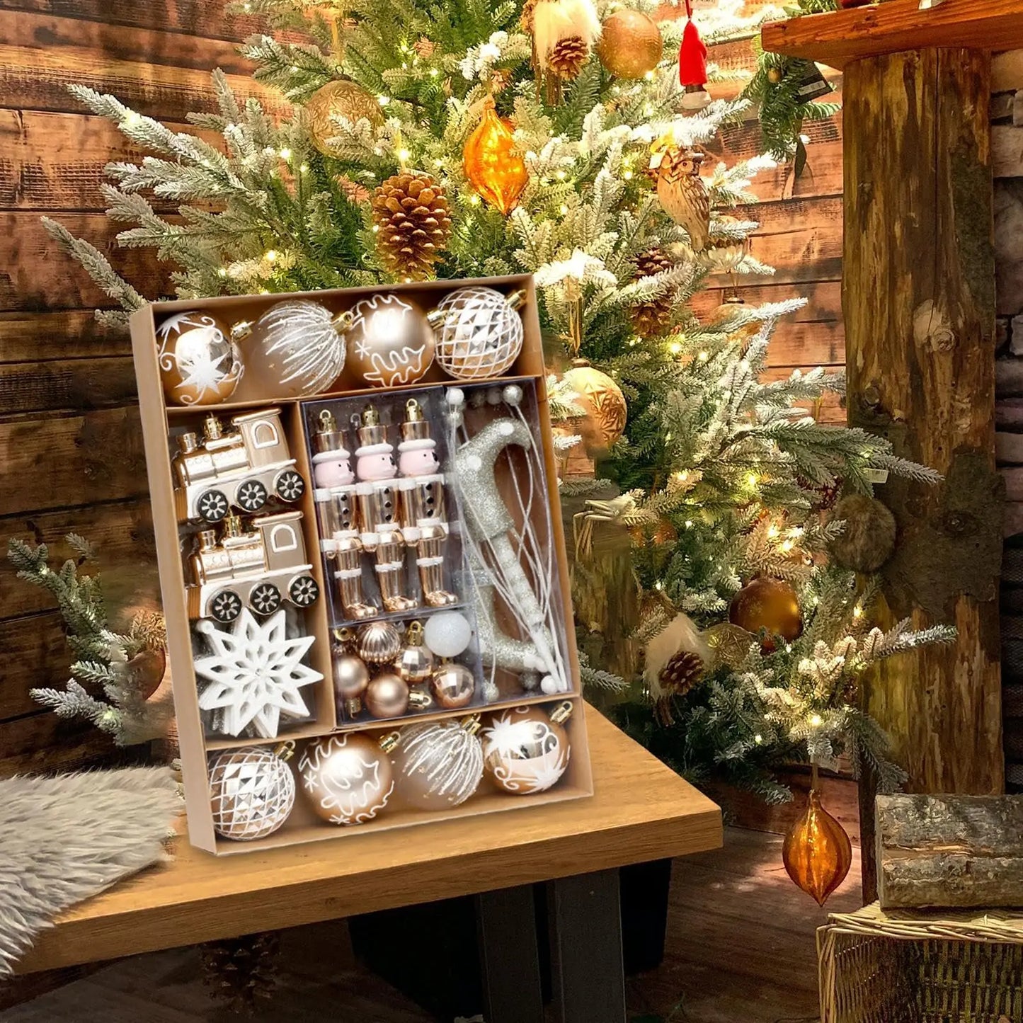 Kerstballen set 50 stuks – onbreekbare kerstboomversiering in luxe kleuren
