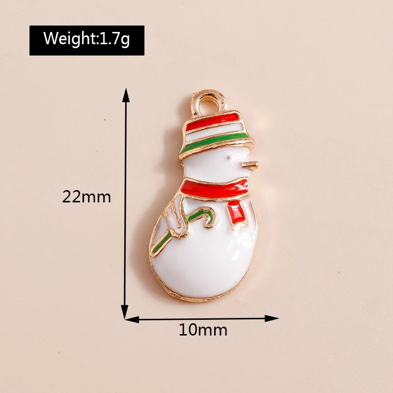 Kersthanger voor ketting of armband sneeuwpop emaille bedels 20 stuks