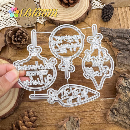 Snijmal Kerstklokken en Tekst voor Scrapbooking en Kaarten Maken