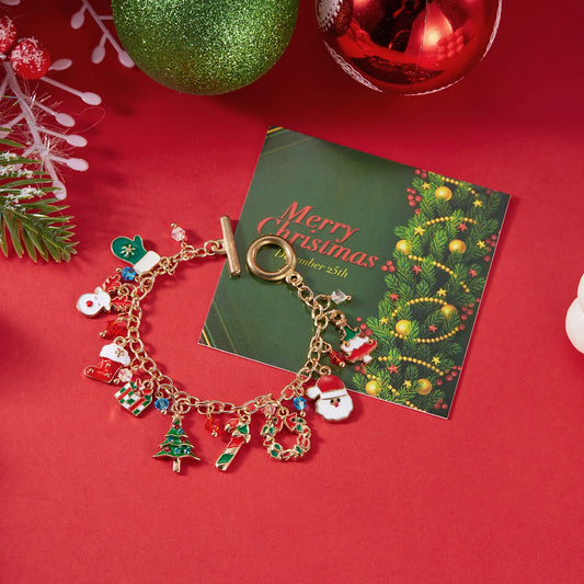 Kerst armband met kerstman, boom en rendier bedels voor dames