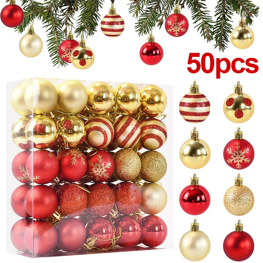 Kerstballen set 50 stuks 4cm kerstboom decoratie in luxe kleuren
