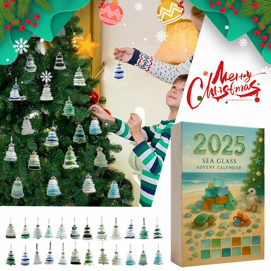 Adventkalender 24 mini acryl kerstboom ornamenten voor aftellen