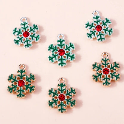 Kersthanger voor ketting of armband sneeuwvlok bedels emaille 20 stuks