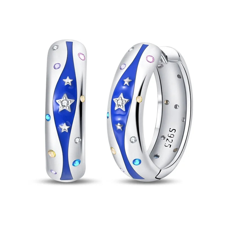 Kerst oorbellen 925 zilver sneeuwvlok met fonkelende zirkonia