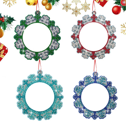 Diamond Painting Kersthangers fotolijst kerstdecoratie set 4 stuks - SDZ006