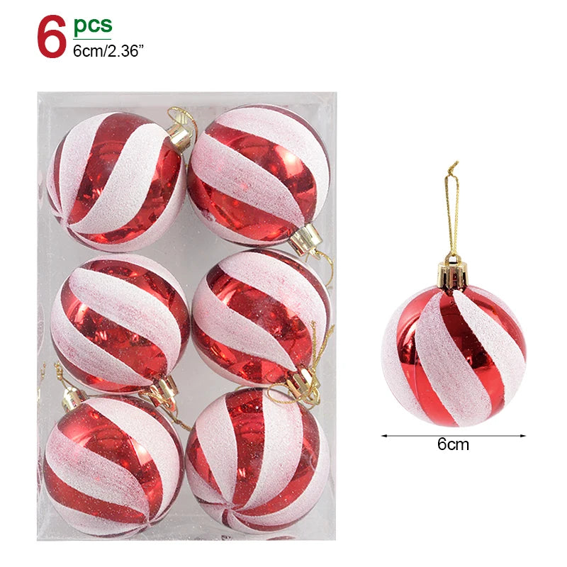 Kerstballen set rood, groen, wit en goud 6 stuks 6 cm voor kerstboomdecoratie