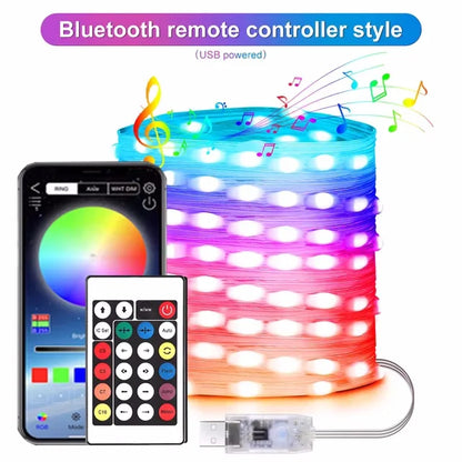 Slimme Kerstverlichting met Bluetooth & App – Waterproof LED Lichtsnoer voor Binnen & Buiten – USB RGBIC – 2M tot 40M – Feest, Tuin, Kerstboom, Bruiloft
