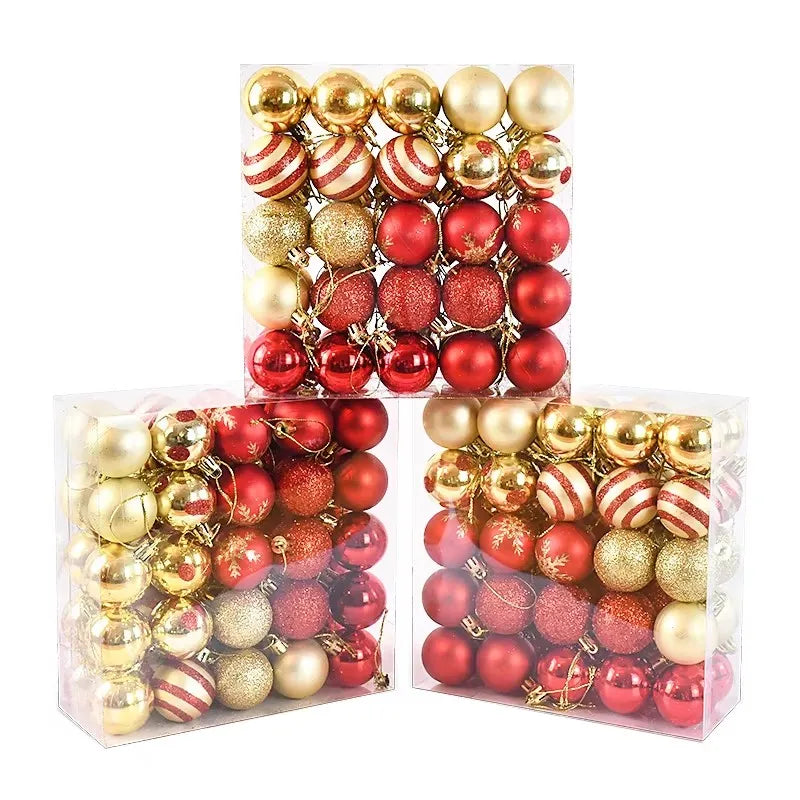 Kerstballen set 50 stuks 4cm kerstboom decoratie in luxe kleuren
