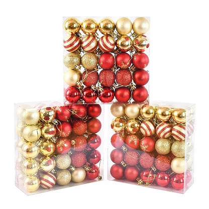 Kerstballen set 50 stuks 4cm kerstboom decoratie in luxe kleuren