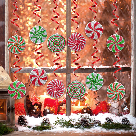 Diamond Painting Kersthangers Acryl Set van 12 Stuks – Feestelijke Decoratie - XZ002