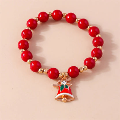 Kerst armband met kralen, rendier en kerstboom bedels voor dames