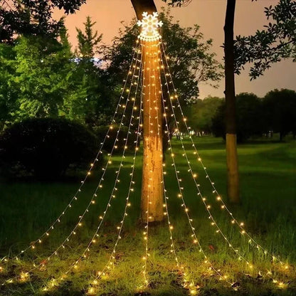 Led Kerstboom Waterval Verlichting met 350 Gekleurde Stervormige LED’s voor Buiten