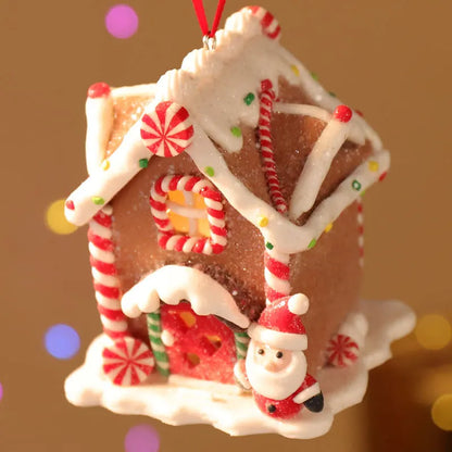 Kerst LED Hanger Peperkoekhuis met sneeuwpop of Kerstman Ornament