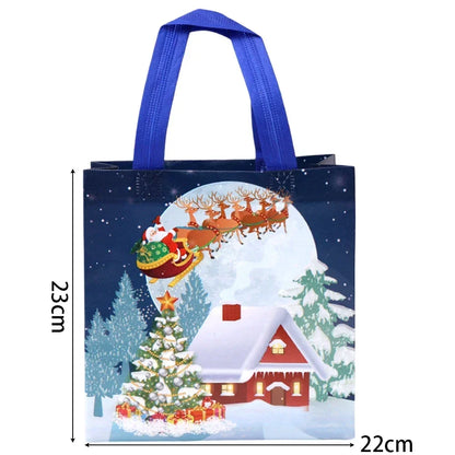 Kerst cadeau verpakking – Herbruikbare stoffen tas met kerstman of sneeuwpop ontwerp