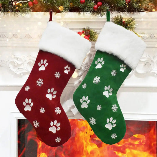 Kerstsok met hond en kat pootjes – Luxe kerstboomdecoratie