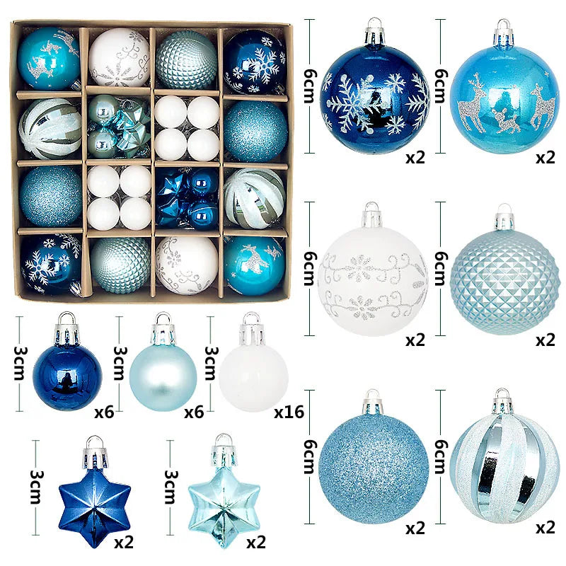 Luxe Kerstballen set met Sneeuwvlokken en Feestelijke Decoratie