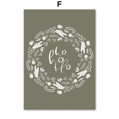 Kerst schilderij (canvas) panda met kerstboom en sneeuwvlokken – moderne wanddecoratie