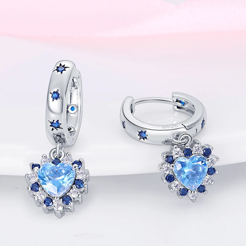 Kerst oorbellen 925 zilver sneeuwvlok met fonkelende zirkonia