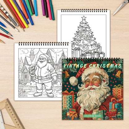 Kleurboek voor volwassenen – Vintage kerstdesigns, 30 vellen