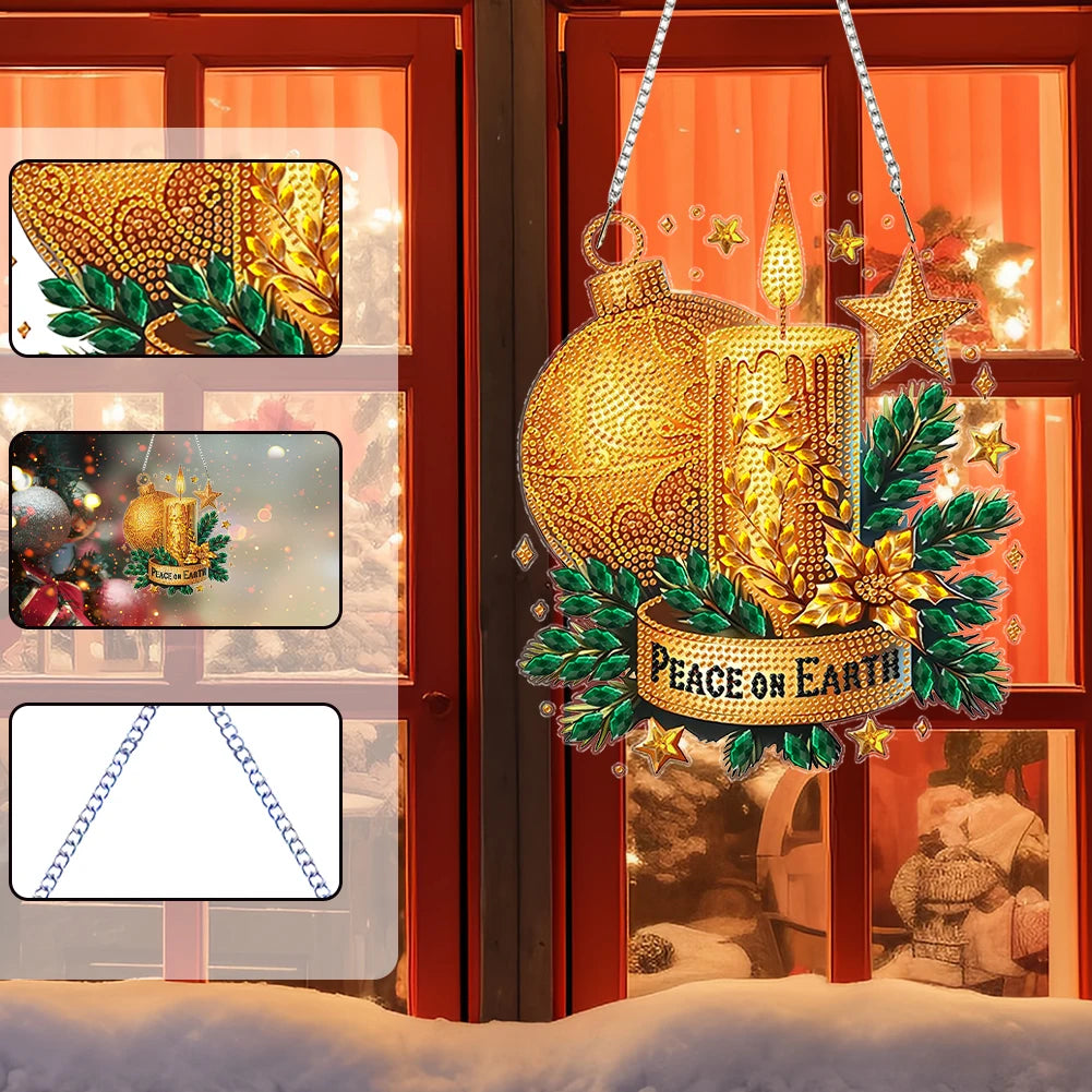 Diamond Painting Kerstkrans Wand- en Deurdecoratie Pakket