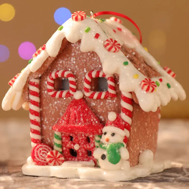 Kerst LED Hanger Peperkoekhuis met sneeuwpop of Kerstman Ornament