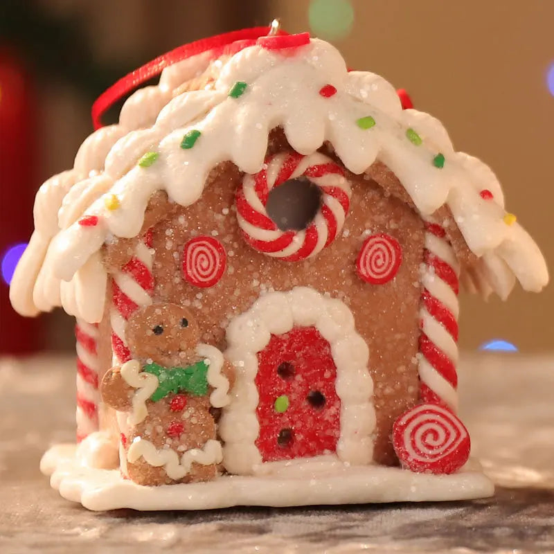 Kerst LED Hanger Peperkoekhuis met sneeuwpop of Kerstman Ornament