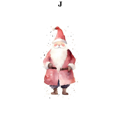 Kerst schilderij kerstboom met kerstman sneeuwhuis canvas poster