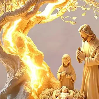 Kerst lamp kerststal tafeldecoratie met figuren – sfeervolle kerstversiering