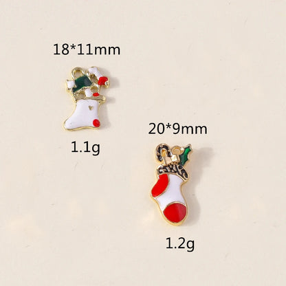 Kersthanger voor ketting of armband kerstboom rendier bel sneeuwpop hanger set - 10 stuks