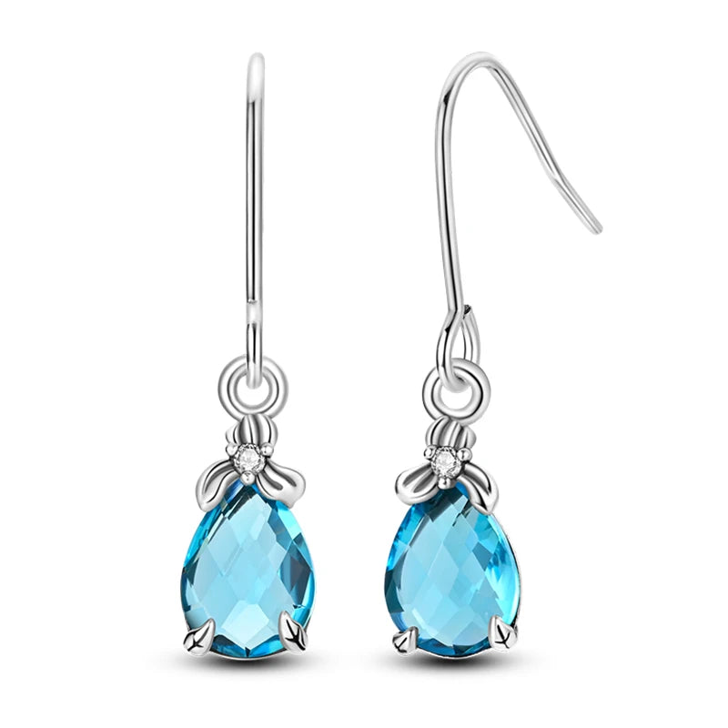 Kerst oorbellen 925 zilver sneeuwvlok met fonkelende zirkonia