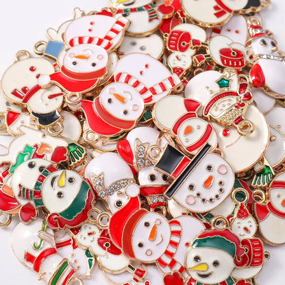 Kersthanger voor ketting of armband sneeuwpop emaille bedels 20 stuks