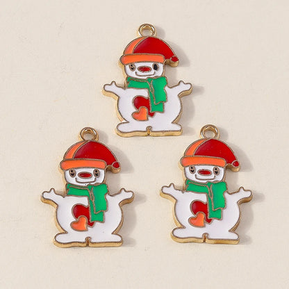Kersthanger voor ketting of armband sneeuwpop emaille bedels 20 stuks