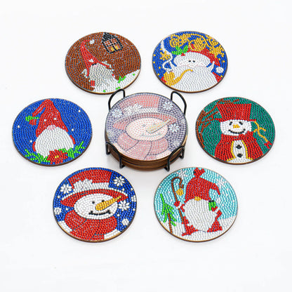 Diamond Painting Kerst Onderzetters met Houder – Creatief en Uniek Cadeau
