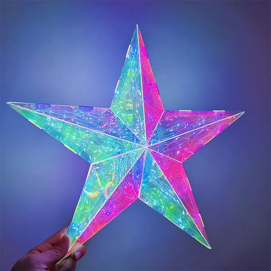 Kerst boomtopper ster met multicolor LED verlichting USB gevoed