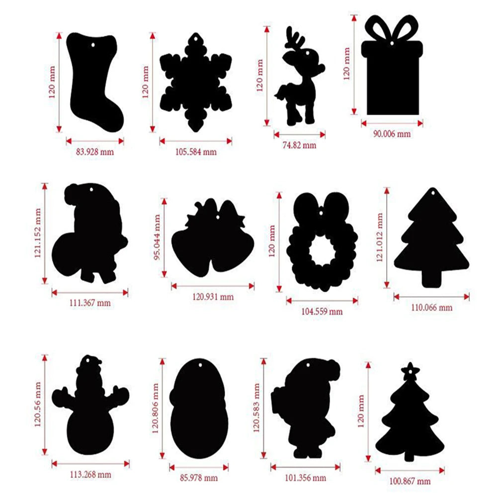 Krastekeningen Kerstset – 12 Magische Regenboog Ornamenten