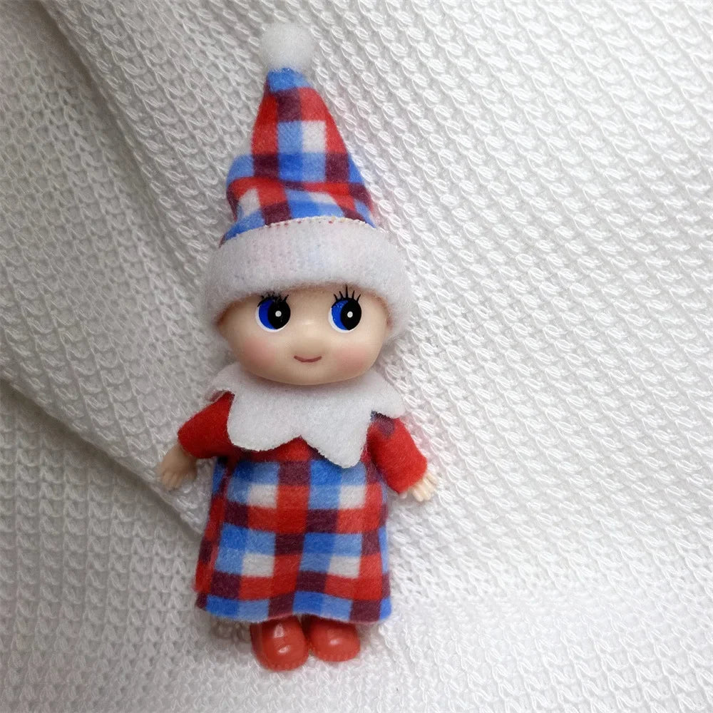 Kerst pop tweeling elf jongen en meisje – feestelijke mini decoratie