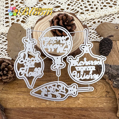 Snijmal Kerstklokken en Tekst voor Scrapbooking en Kaarten Maken