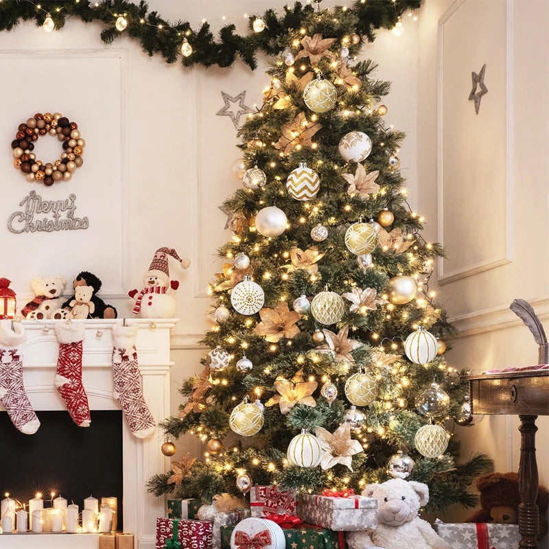 Kerstballen set goud wit 6cm luxe kerstboom decoratie - 30 stuks