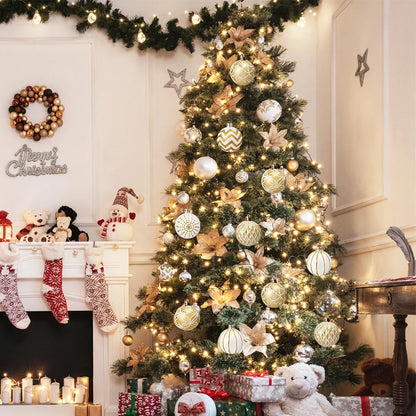 Kerstballen set goud wit 6cm luxe kerstboom decoratie - 30 stuks